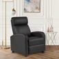 Massage Recliner Sofa with Lumbar Support and Adjustable Backrest for Living Room or Bedroom in Black Leather