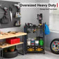 Metal Garden Tool Organizer for Garage Utility Storage Rack with Storage Bag Yard Tool Stand Holder for Organization