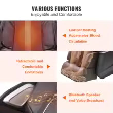 SucceBuy Massage Chair Full Body Zero Gravity Recliner with Multi Auto Modes 3D Shiatsu Heating Bluetooth Speaker Foot Roller