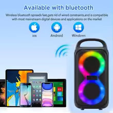 1000W Party Portable Speakers Bluetooth Wireless Boombox Sound Large Speaker Dual 3 inche Subwoofer for Outdoor Dancing Famliy