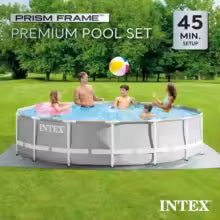 26719EH Prism Frame Premium Above Ground Swimming Pool Set: 14ft x 42in – Includes 1000 GPH Cartridge Filter Pump – Super Tough Pool