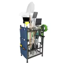 Metal Garden Tool Organizer for Garage Utility Storage Rack with Storage Bag Yard Tool Stand Holder for Organization