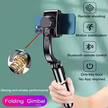 FGCLSY 2024 New Gimbal Stabilizer Selfie Stick Wireless Foldable Tripod with Bluetooth Shutter Monopod for IOS Android