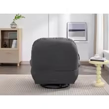 Power Recliner Swivel Glider with USB Charger and Bluetooth Music Player for Gaming, Working, and Leisure - Grey