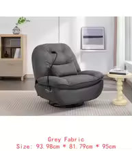 Power Recliner Swivel Glider with USB Charger and Bluetooth Music Player for Gaming, Working, and Leisure - Grey