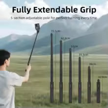 Aluminum Alloy Selfie Stick Adjustable Extension Pole Handle Grip for Insta360 Go Ultra/X5/Pocket 3 Action Cameras Multi Camers