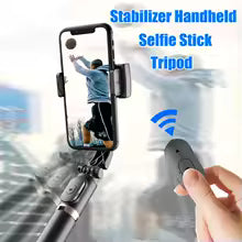 FGCLSY 2024 New Gimbal Stabilizer Selfie Stick Wireless Foldable Tripod with Bluetooth Shutter Monopod for IOS Android