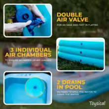 Inflatable Pool for Kids and Adults with Pump - 118x72x22 Inches, Durable Design, Includes Patches
