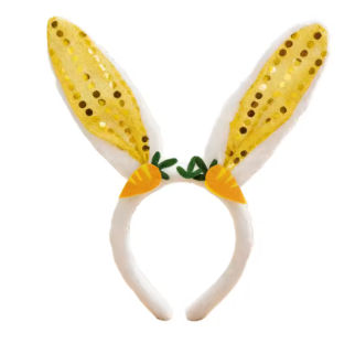 6 Pack of 2026 New Bunny Ears Headband Decorative Carrot Sequin Rabbit Headbands